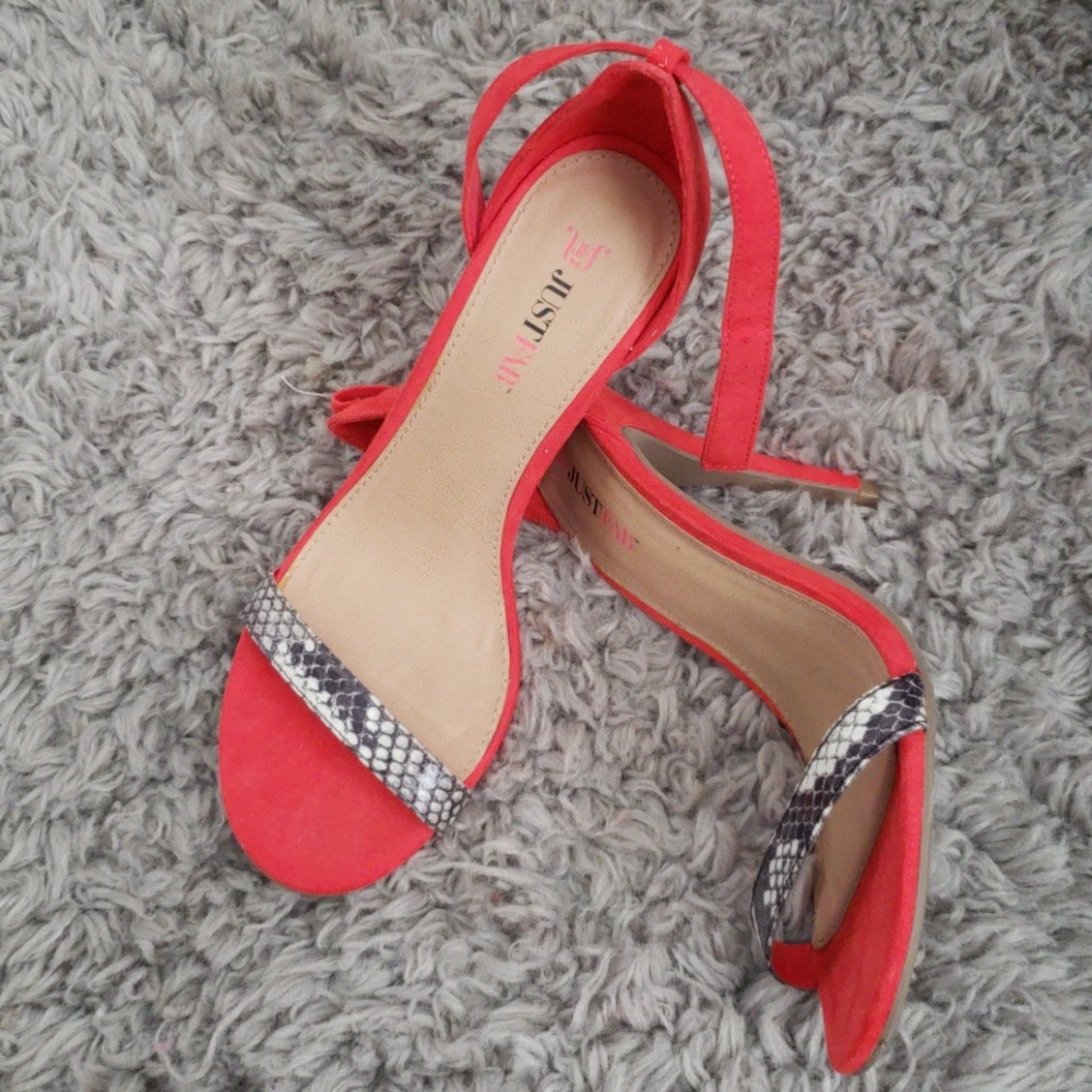 Coral print heels